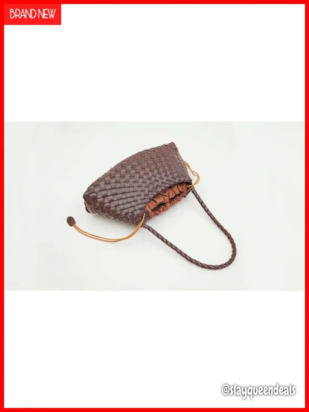 Woven Vegan Leather Underarm Hobo Shoulder Bag Handbag
